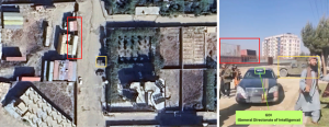 Figure 4: A screenshot from a video shows the moment when Hamid Khorasani greets several men from the black GDI vehicle in front of his residence.