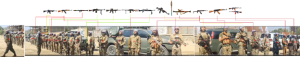 Figure 5: Screenshots of a video showing Khorasani celebrating Afghanistan’s Independence Day on 19 August. The total number of armed men is 35, with a few unarmed standing in front of Khorasani’s villa.