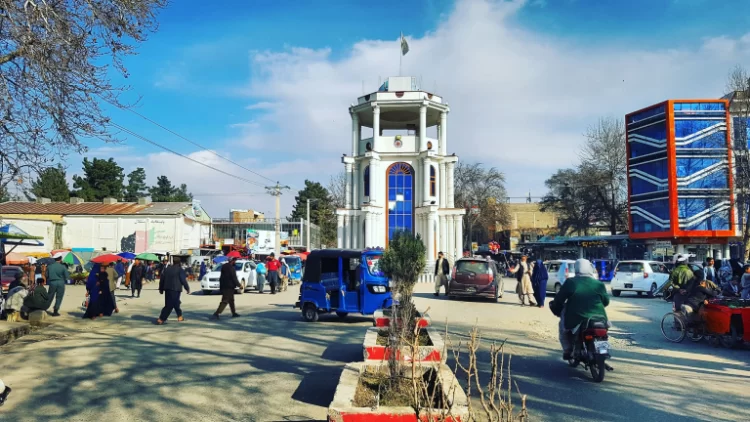 Main square in Taloqan City, Takhar Province, highlighting the rising insecurity and armed robberies under Taliban rule. (Photo Credit: Social Media)