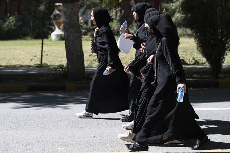 Afghan women march in protest against Taliban restrictions on their rights in Kabul. (Photo Credit: AFP)