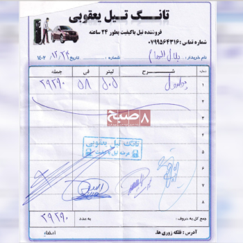 Taliban Corruption in Document in Nimruz invoice scan