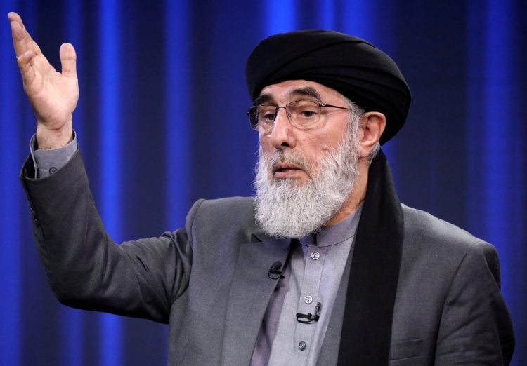 Gulbuddin Hekmatyar, leader of Hezb-e Islami Afghanistan, speaks during a televised interview in Kabul. Once a battlefield ally of the Taliban, his party now faces a formal ban and accusations of "political apostasy" by the ruling group (Photo Credit: Reuters)