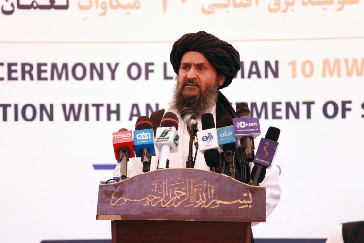 Abdul Ghani Baradar speaks at the inauguration of a 10-megawatt solar power project in Laghman province on May 22, 2025. (Photo Credit: ARG)