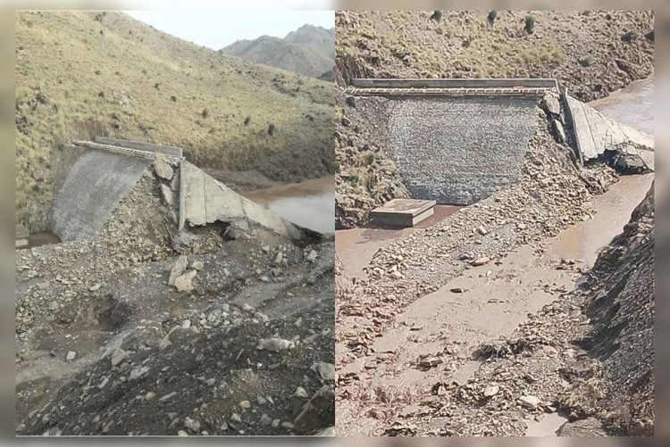 A small Taliban-built water dam in Khost’s Garbaz district collapsed five days after its 23 May 2025 inauguration, raising concerns over construction quality and oversight. (Photo Credit: Exclusive)