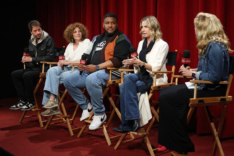 A panel of creatives discusses storytelling and innovation in film during a live session. (Photo Credit: AFP)