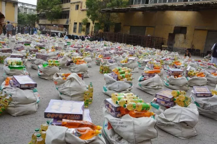 Indian humanitarian aid packages prepared for Afghan returnees in Kabul, including essential food items. (Photo Credit: VairagiUvaaCH)