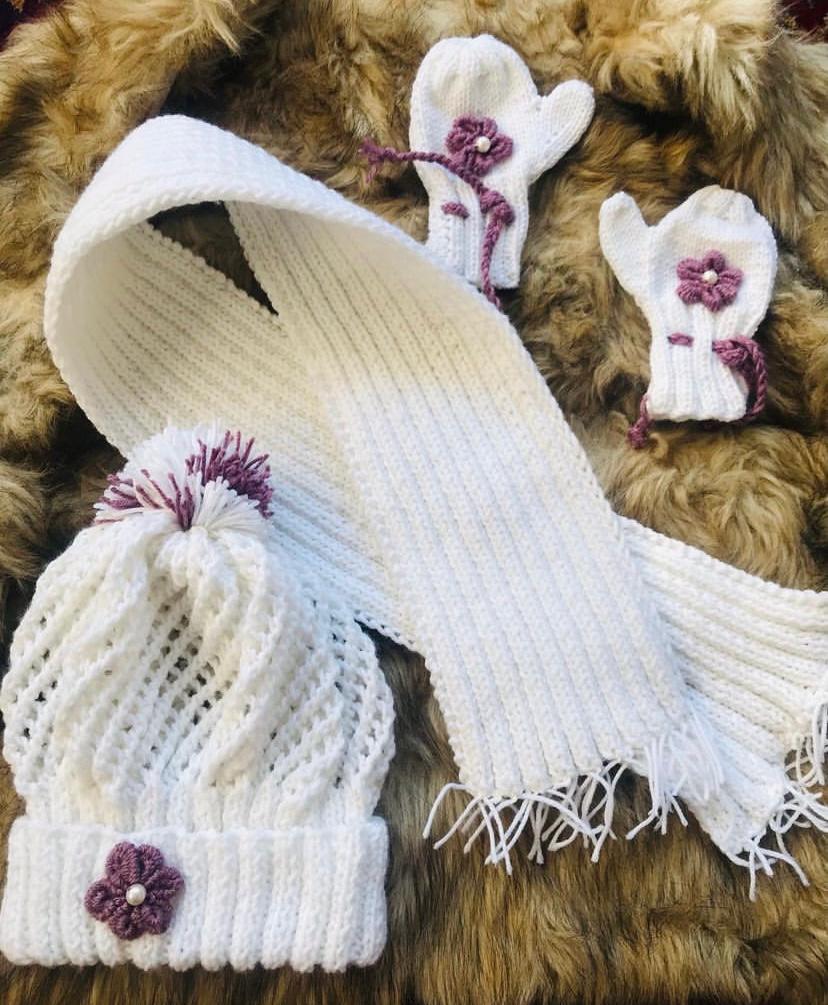 Hand-knitted set with hat, scarf, and mittens, crafted for World Handicrafts Day. (Photo Credit: Exclusive)