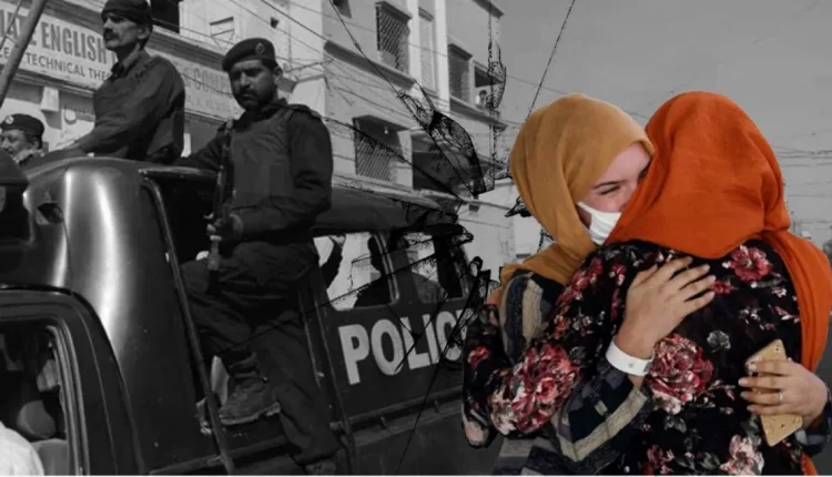 Two refugee sisters embrace in fear as Pakistani police conduct a raid in Islamabad. (Photo Credit: Social Media)