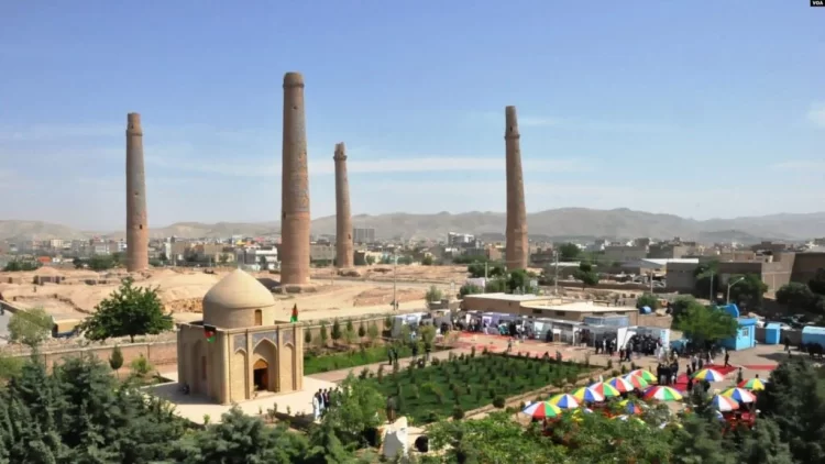 A view of Herat city showing historical minarets and urban development, illustrating the rapid expansion that has transformed the western Afghanistan city beyond recognition according to the UN Human Settlements Programme. (Photo Credit: Social Media)