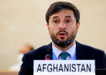 Nasir Ahmad Andisha, Afghanistan's ambassador to Switzerland, speaks at a UN session, calling for a new chapter in Afghanistan-Pakistan relations based on mutual respect and democratic governance. (Photo Credit: REUTERS)