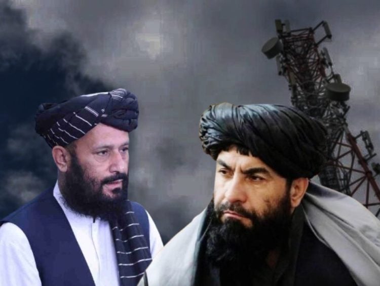Taliban officials amid growing tensions over internet restrictions and communication policies that have led to widespread fiber optic shutdowns across multiple Afghan provinces. (Photo Credit: Social media)