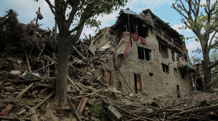 Destroyed homes in Kunar following the recent earthquake. (Photo Credit: CGTN)