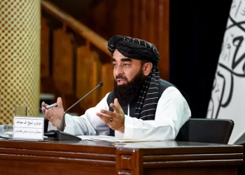 Taliban spokesman Zabihullah Mujahid speaks during a press conference in Kabul, Afghanistan. (Photo Credit: Getty Images)