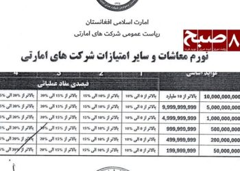 Taliban government’s new salary scale for Emarati companies reveals wide income gaps. (Photo Credit: 8am.media)