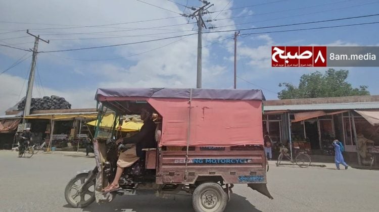 A rickshaw navigates through the streets of Ghazni city, where the rapid increase in these vehicles has sparked debate among residents about their role in providing affordable transportation versus contributing to traffic congestion and safety concerns. (Photo Credit: 8am.media)