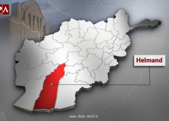 A map of Helmand province highlighted in red inside the map of Afghanistan. (Photo Credit: 8am.media)