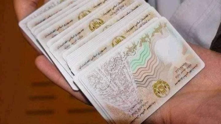 Electronic identity cards held by a resident amid rising costs that strain family budgets in Kabul. Photo Credit: Pajhwok