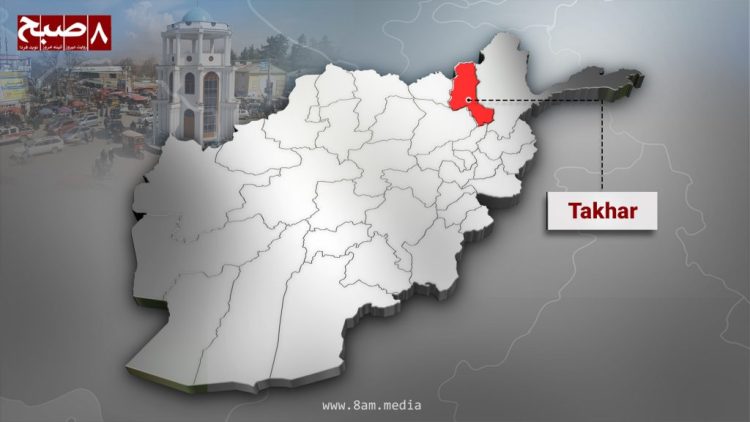 Map of Takhar Province highlighted in red inside the map of Afghanistan. (Photo Credit: 8am.media)