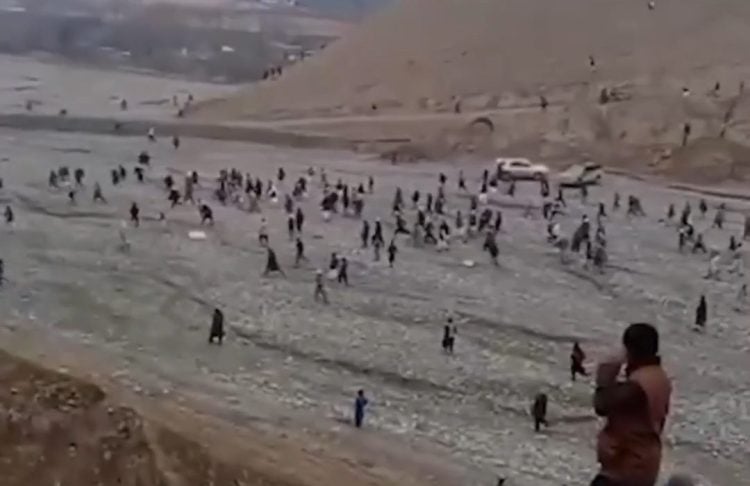 Residents gather in large numbers during protests against mining activities that dried up local water sources in Takhar Province. (Photo Credit: Social Media)