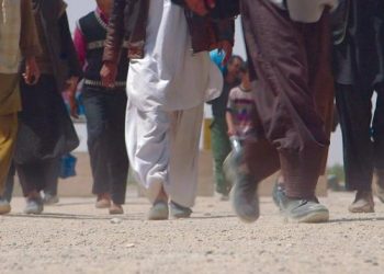 Afghan migrants walk along a road, risking perilous journeys to Iran despite the country's own economic turmoil, driven by desperation under Taliban rule rather than hope for prosperity. (Photo Credit: HRW)