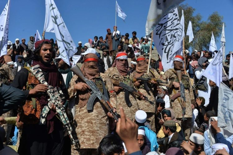 The image shows members of Taliban. The group has created conditions conducive to the growth of terrorist organizations in Afghanistan. Photo Credit: AFP
