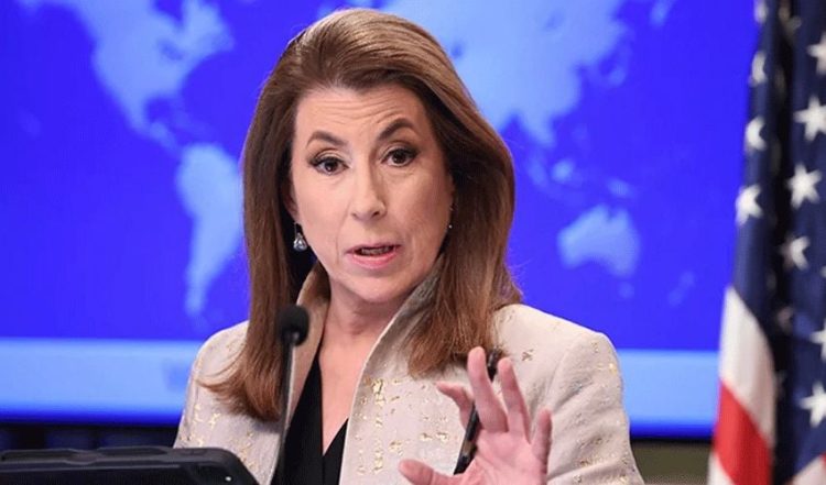 Tammy Bruce, Deputy U.S. Representative to the United Nations, speaking at the UN Security Council meeting on Afghanistan where she emphasized that the Taliban must stop using prisoners as leverage in negotiations. (Photo Credit: US DEP)