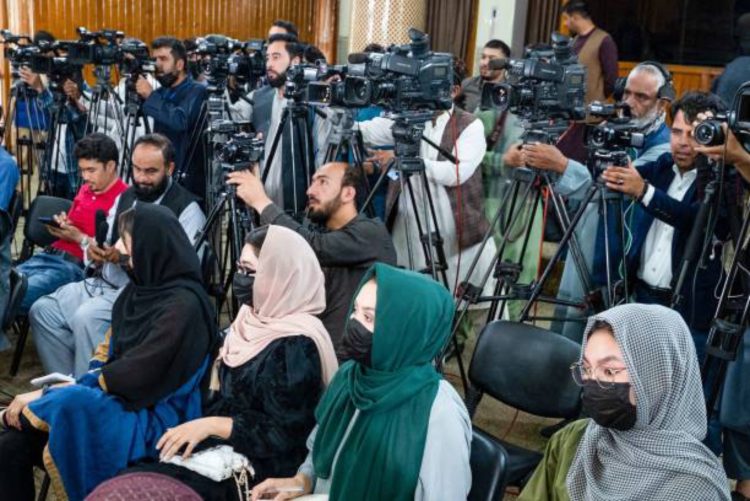 Afghan journalists pictured, with AMSO warning that their situation in Iran and Pakistan remains critical. Photo Credit: Getty Images