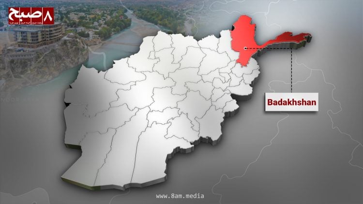 A map of Badakhshan province highlighted in red within the map of Afghanistan. (Photo Credit; 8am.media)