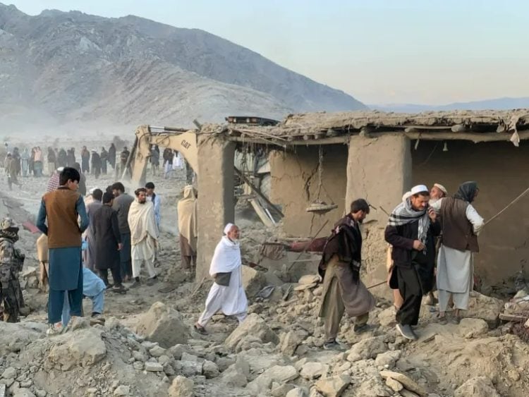 Residents sift through the rubble of destroyed homes following Pakistani airstrikes on a border community, as the Taliban-Pakistan conflict enters its eleventh day, leaving dozens of civilians dead and thousands displaced. (Photo Credit: AFP)