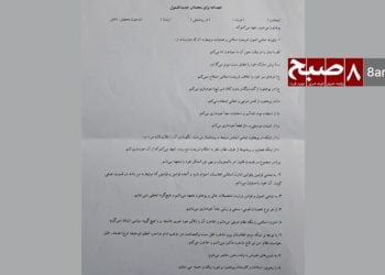 A scanned copy of the Taliban’s compulsory pledge imposed on Kabul University students. (Photo Credit: 8am.media)