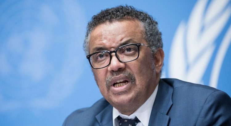 WHO Director-General Tedros Adhanom Ghebreyesus addresses the press, warning that global military spending far outpaces efforts to end world hunger. (Photo Credit: UN)