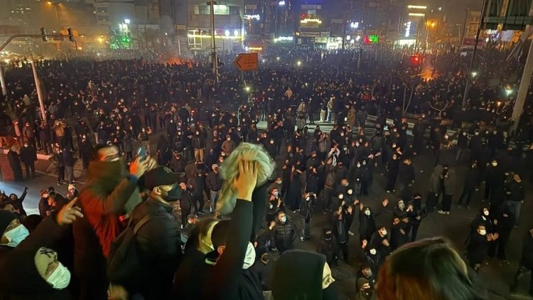 Crowds gather amid Iran blackout. Photo Credit: Social Media
