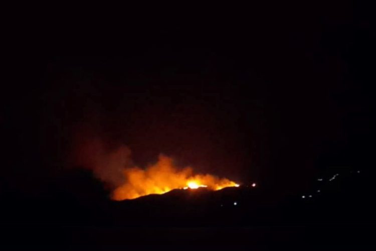 Fires light up the night sky following Pakistani strikes on residential areas in eastern Afghanistan. (Photo Credit: RTA)