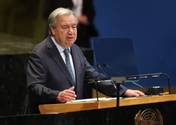 UN Secretary General at podium (Photo Credit: Angela Weiss/AP)