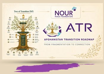 The Afghanistan Transition Roadmap (ATR) by the Nour Peace Foundation, presenting its Tree of Transition framework that connects institutions, foundations, and outcomes from fragmentation to connection. (Photo credit: Exclusive)