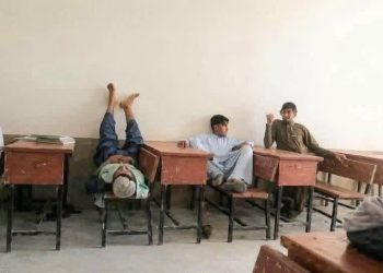 Students sit idle in a classroom in Khost province as schools across the region face a severe shortage of qualified science and language teachers. (Photo Credit: Exclusive)