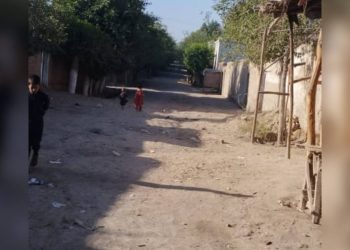A street view in the Sherkat-ha-ye Dawlati area of Kunduz province, where residents report homes and shops being destroyed. (Photo Credit: Exclusive)