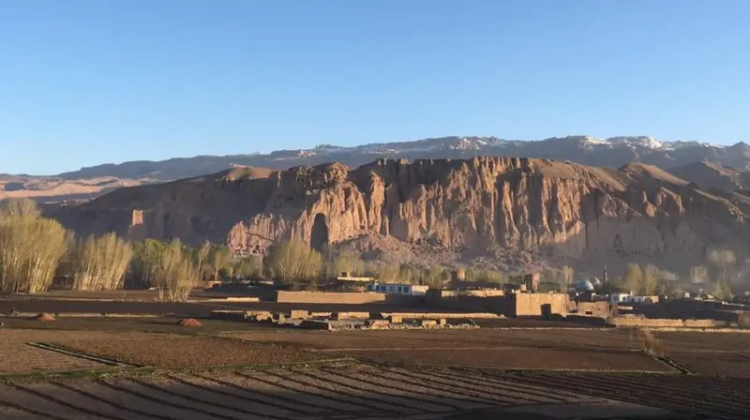 Agricultural land and rural settlements are seen in Bamyan Province, where drought and severe water shortages have forced some families to leave their homes. (Photo credit: BBC)
