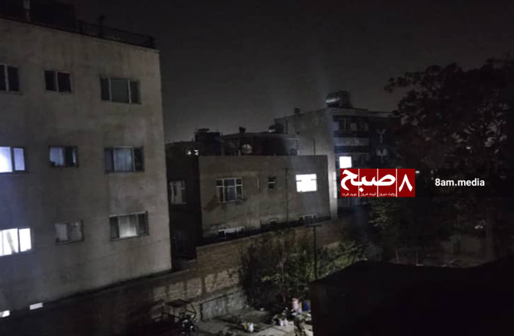 Residential buildings in Kabul sit in near-total darkness during a power outage, as the city faces worsening electricity cuts that disrupt daily life for residents. (Photo credit: 8am.media)