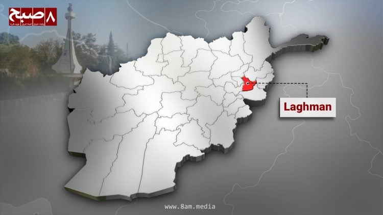 Map of Laghman province highlighted in red inside the map of Afghanistan. (Photo Credit: 8am.media)
