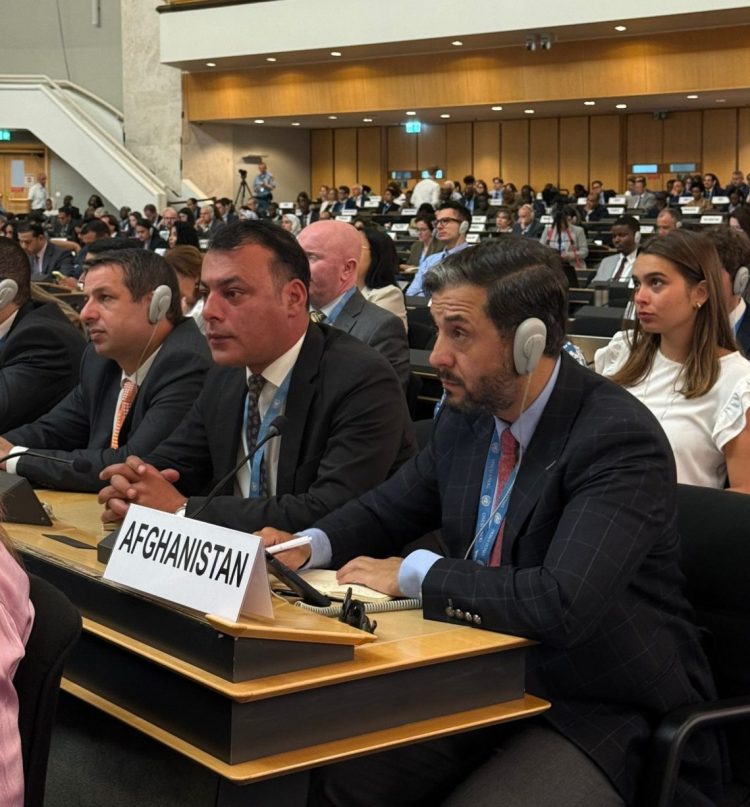 Afghanistan’s UN representative Naseer Ahmad Andisha attends a session at the United Nations in Geneva during discussions on human rights in Afghanistan. (Photo Credit: @AndishaNasir)