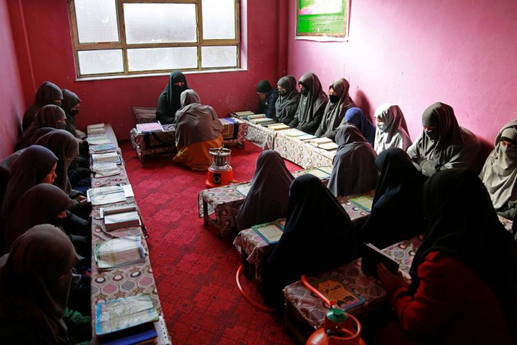 Girls receive religious education and learn Islamic teachings in a classroom setting. (Photo: AFP)