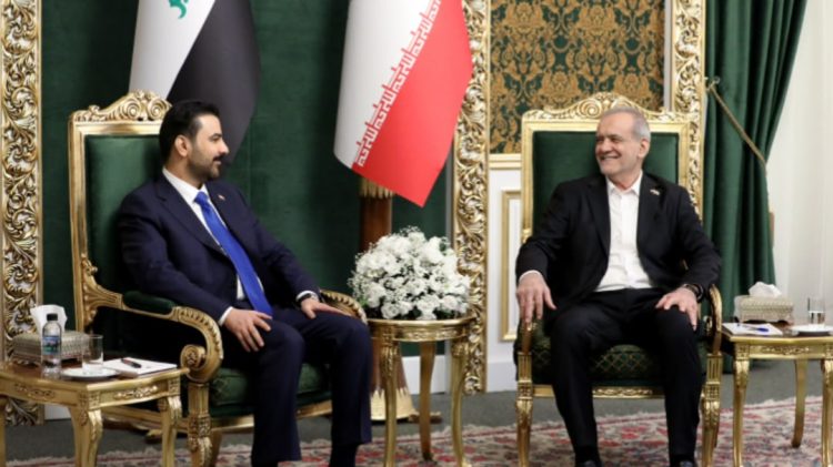 Iraqi Prime Minister Ali Faleh Al-Zaidi meets Iranian President Masoud Pezeshkian in Tehran to discuss bilateral relations and regional security. (Photo credit: president.ir)