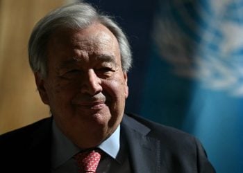 United Nations Secretary-General Antonio Guterres speaks during an official engagement as he reiterates the UN's support for Syria at a critical stage. (Photo credit: JUSTIN TALLIS / AFP)