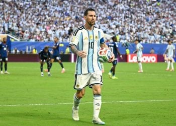 Argentina's forward #10 Lionel Messi gestures during the 2026 world cup round of 32 football match between Argentina and Cape Verde at the Miami stadium in Miami Gardens on July 3, 2026 (Photo: CHANDAN KHANNA / AFP)