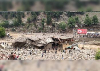 A view of the devastation caused by deadly floods in Nuristan Province, where dozens of people were killed and injured. (Photo credit: @bnadari1)