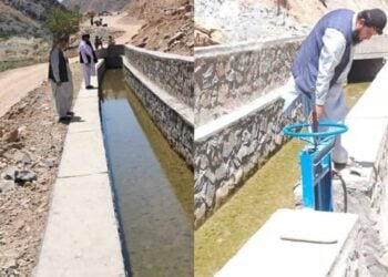 A water canal is shown in Daikundi province as part of development projects completed by the Taliban. (Photo credit: @bnadari1)