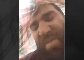 A still from the video shows Hayatullah recording his final farewell message before dying of thirst in the deserts of Nimruz. (Photo credit: Social Media)