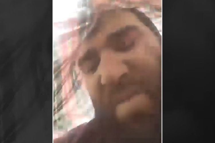 A still from the video shows Hayatullah recording his final farewell message before dying of thirst in the deserts of Nimruz. (Photo credit: Social Media)