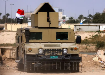 An armored military vehicle is seen as Iraqi forces remain on alert amid regional security tensions (Photo: GETTY IMAGES)
